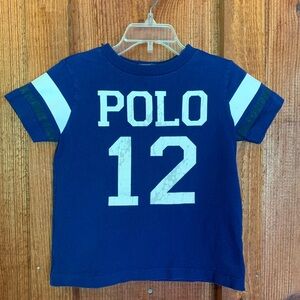 Polo Ralph Lauren Blue Logo 12 Jersey Graph Short Sleeve Tee Boys Size 2T